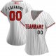 Kid's Custom White Black Pinstripe Red-Black Authentic American Flag Fashion Baseball Jersey