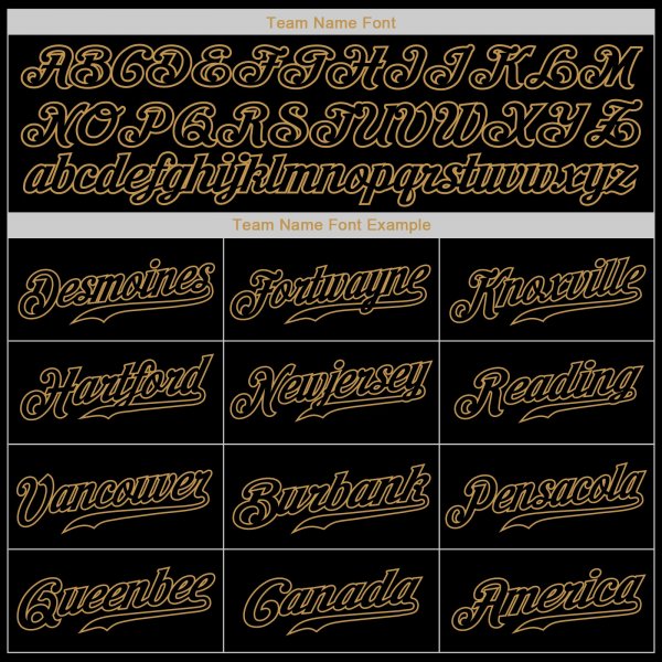 Kid's Custom Black Black-Old Gold Authentic Baseball Jersey